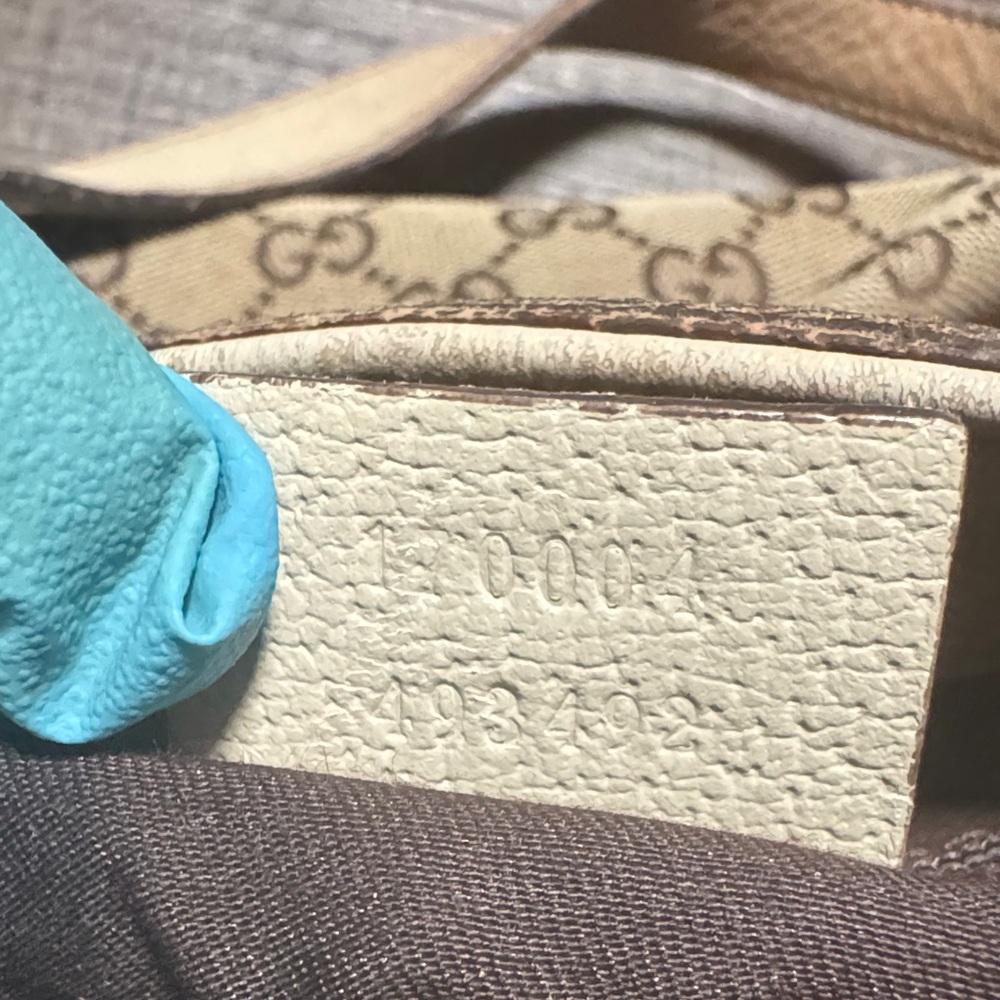 Gucci GG Canvas Leather Beige and Brown Monogram Tote Bag - Picture 15 of 16
